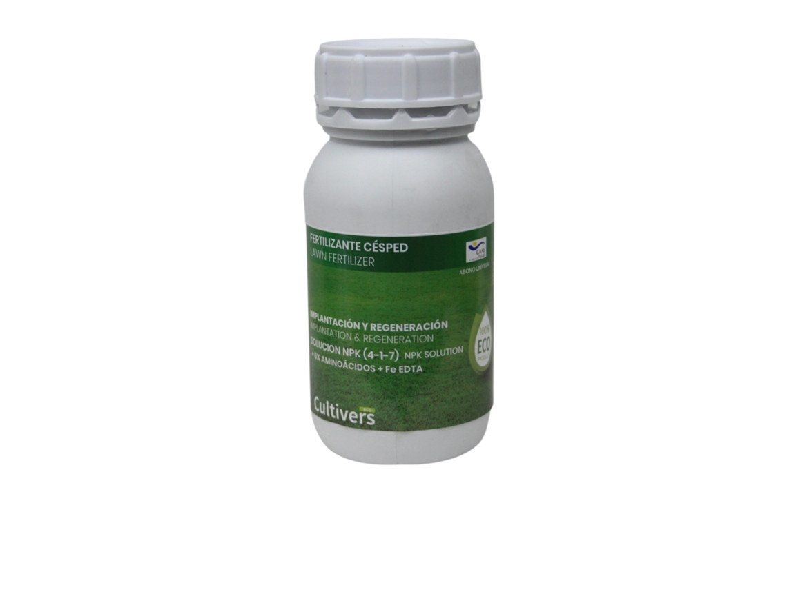 CULTIVERS Fertilizante Césped Ecológico 250 ml Abono Líquido con Micronutrientes y Aminoácidos. Abono 100% Natural. No Produce Quemaduras