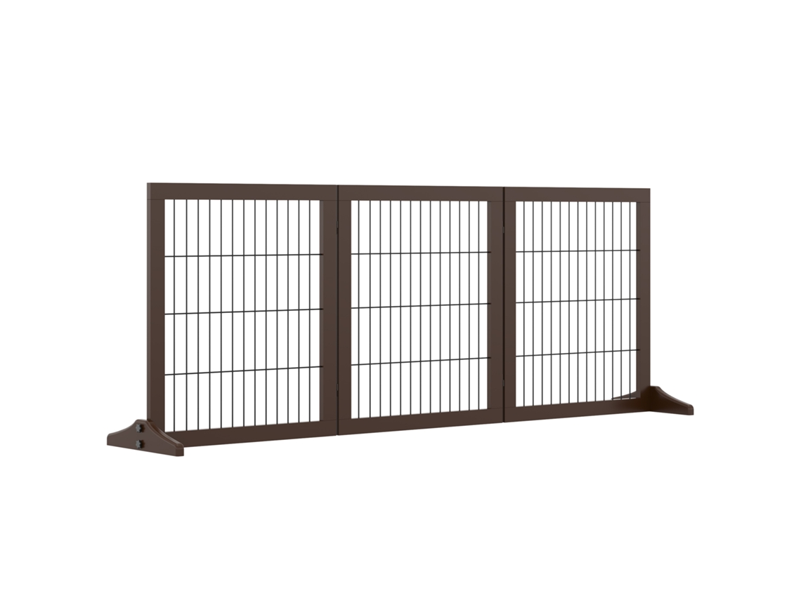 Barrera De Seguridad Para Perros, Pino, 185x36x71cm, Marrón