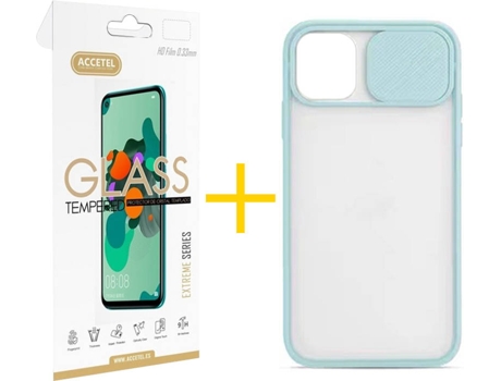 Carcasa + Protector de Pantalla para iPhone 11 Pro Max ACCETEL Verde Agua
