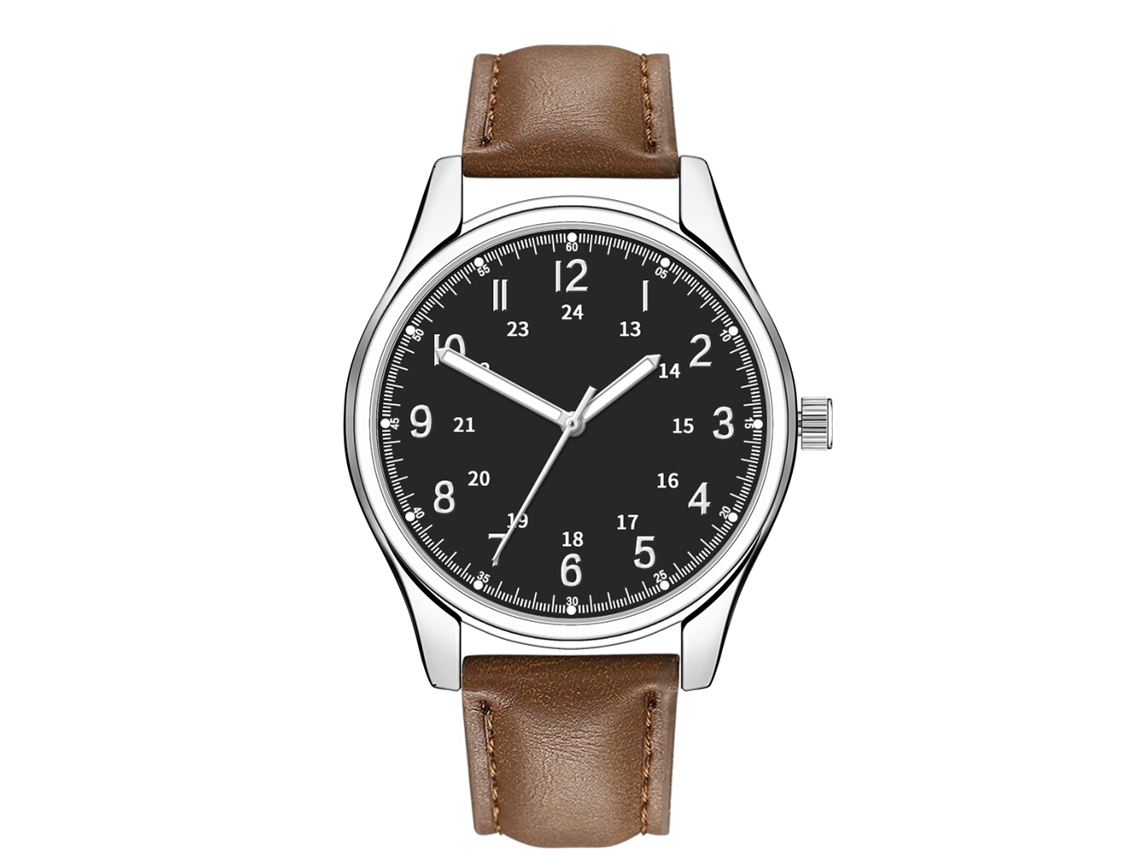Reloj De Pulsera Para Hombre De Cuero Pu Analógico De Cuarzo Casual