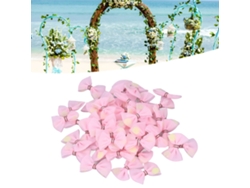 100 Mini Lazos De Cinta Rosa Con Forma De Mariposa Para Decoración Del Hogar Y Manualidades.