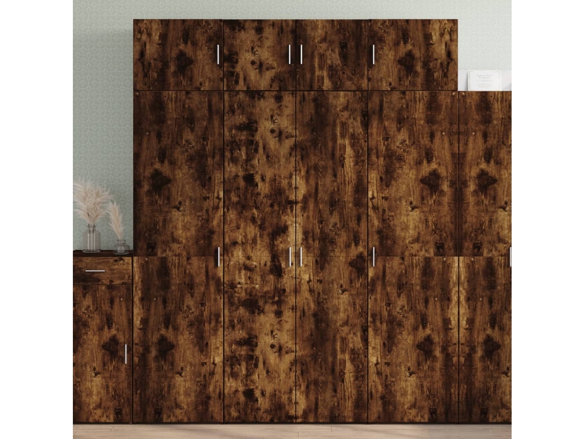 Aparador De Madera De Ingeniería Roble Ahumado 80x42,5x185 Cm