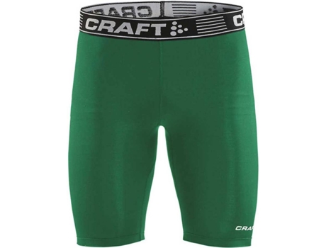 Pantalones Ajustados para Hombre CRAFT Malla Corta Pro Control Compresión Verde para Fútbol (S)