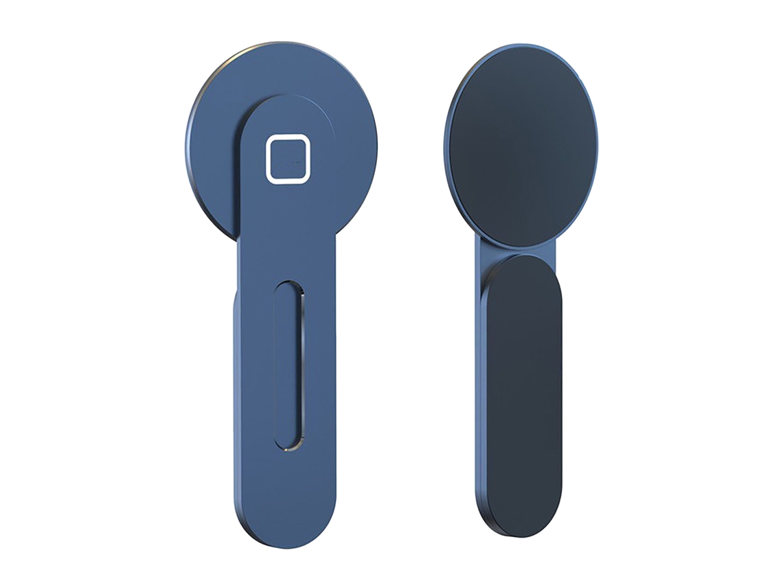 Soporte Magnético Para Teléfono De Portátil, Fuerza Magnética Fuerte, Aluminio, Lateral, Azul, Compatible Con Iphone 12/13
