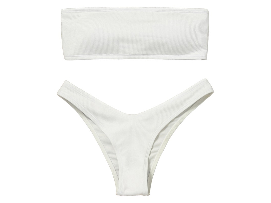 Bikini de playa para mujer, moda de color sólido, espalda abierta, bikini push up, verano