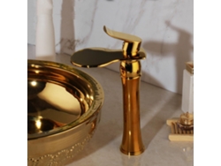 Grifo De Lavabo De Baño De Latón, Grifo Mezclador Chapado En Oro, Lavabo