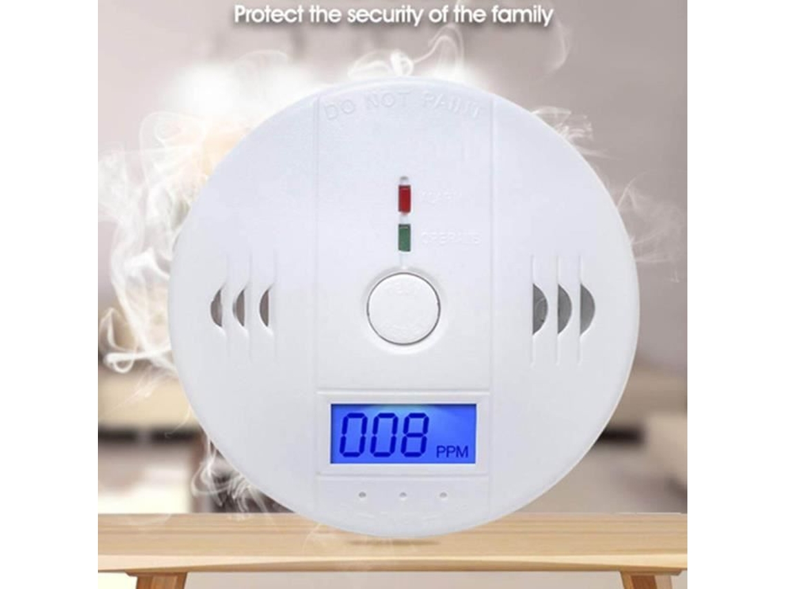 Detector de monóxido de carbono Alarma digital de monóxido de carbono Pantalla Lcd Alarma de 85 Db ROKOO
