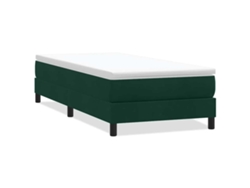 Maison Exclusive - Cama Box Spring Sin Colchón Verde Oscuro Terciopelo 80x220 Cm