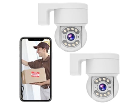 Cámara WiFi Exterior TALPOWER C48 HD 2K 4MP 360 Pan Tilt 2Pcs Blanco TALLPOWER