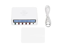 Estación De Carga Usb De Escritorio (6 Puertos 50w Carga Rápida, Carga De Múltiples Dispositivos Simultáneamente)