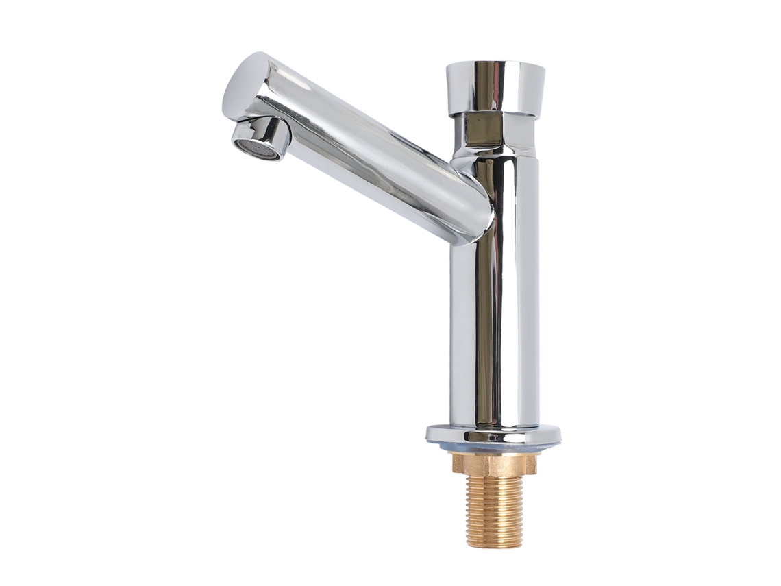 Grifo monomando para lavabo de baño con ángulo retardado