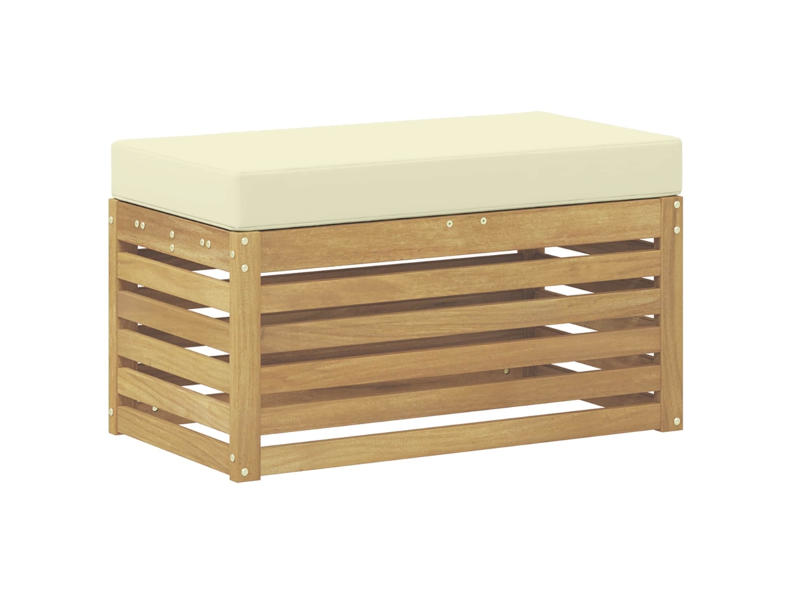 Maison Exclusive - Banco De Taburete Exterior Con Cojín Blanco 80 X 43 X 45 Cm