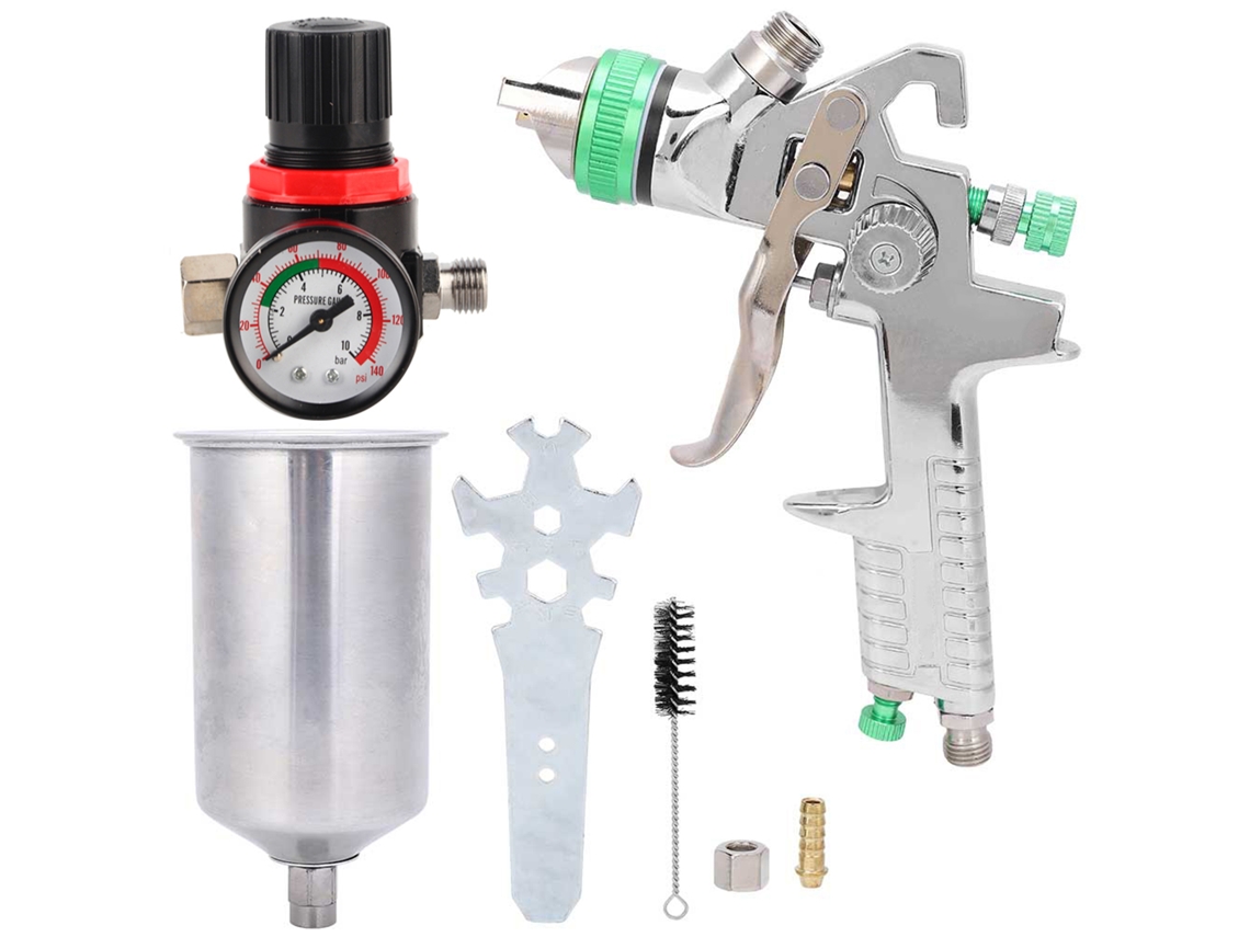Pistola De Pintura Neumática Con Válvula Reguladora, Boquilla De 2,5 Mm Y Depósito De Aluminio De 1000 Ml.