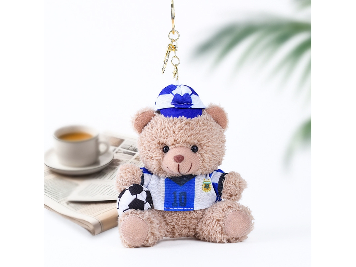 Llavero Oso Peluche Argentina Nº10 Copa Mundial 2026, Accesorio Hincha Selección Argentina, Colgante Suave Regalo Fan Fútbol Calidad Premium