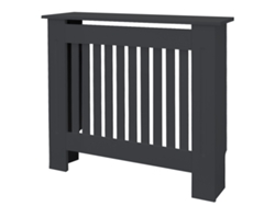 Cubierta para radiador ECD Germany 78 x 19 x 82 cm MDF lacado antracita diseño de láminas