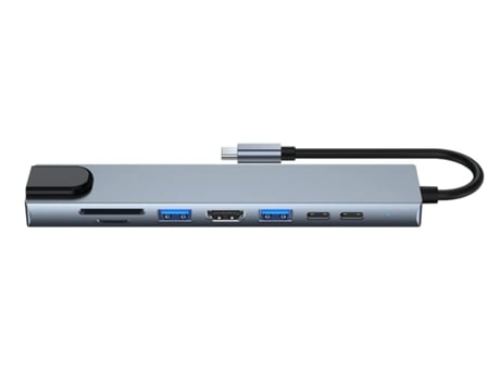 Usb C Hub 8 en 1 Usb C Hub Hdmi Ethernet Adaptador 3 X Usb 3.0 Sd/Micro Sd Lector De Tarjetas Astilla