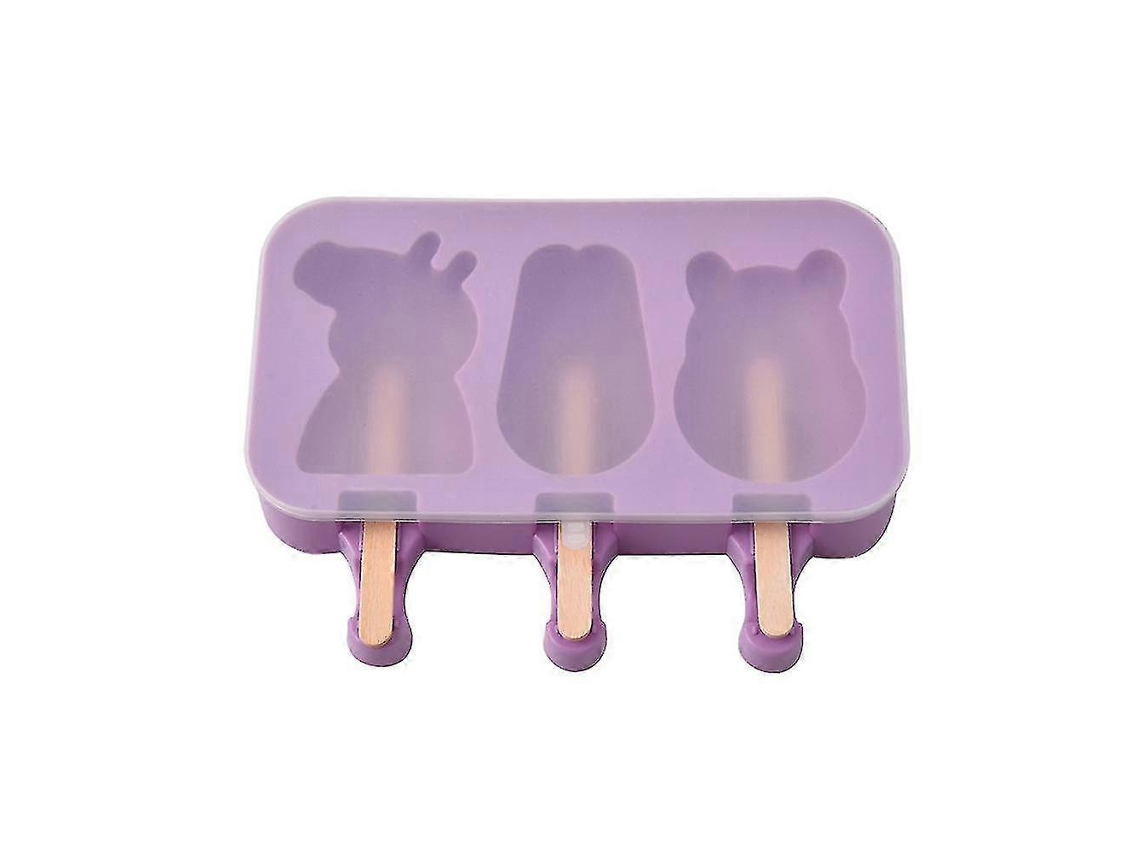 2 Moldes De Silicona Para Paletas Con Tapa 3 Cavidades Y 100 Palillos De Madera Para Hacer Paletas Caseras Helados Y Postres