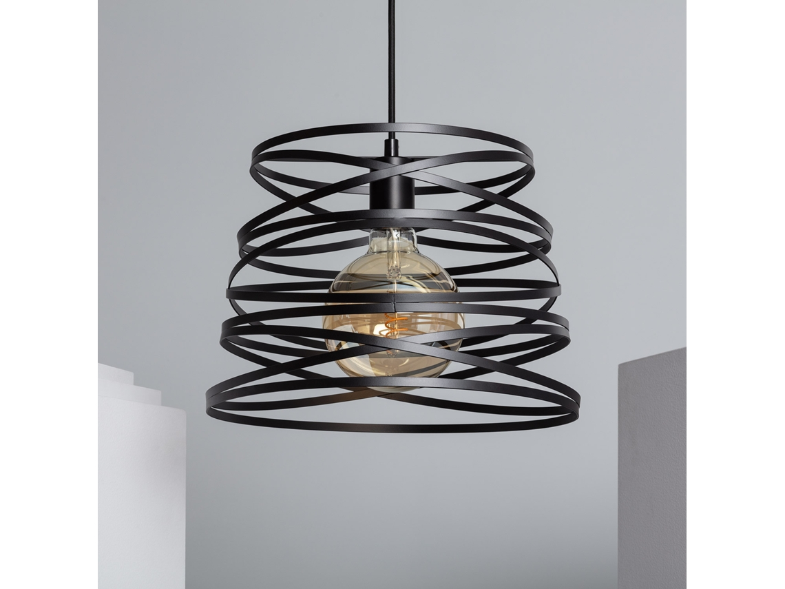 Lámpara Colgante LEDKIA (Negro - E27 - 40 W - Metal)