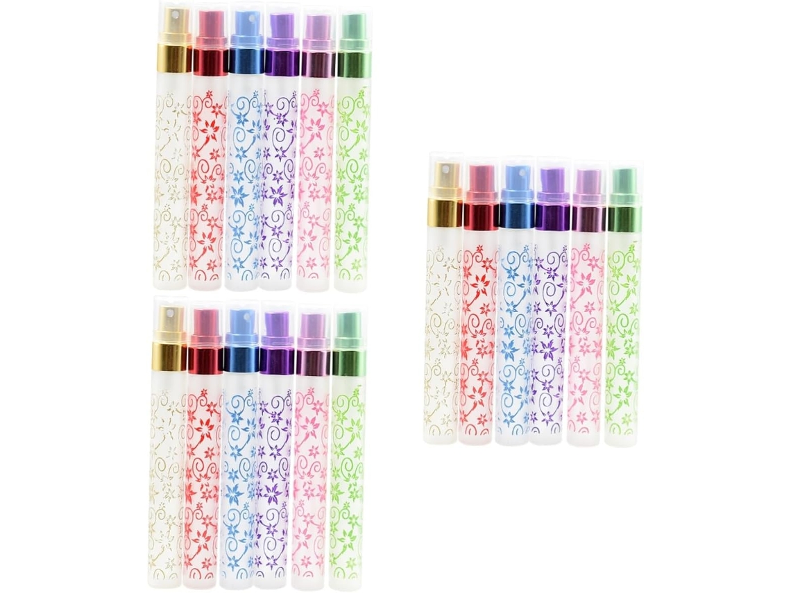 Juego De 3 Frascos De Perfume Reutilizables De Vidrio Esmerilado Con Pulverizador, 10 Ml (6 Piezas X 3)