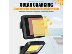 Lámpara solar de pared para exteriores, 100-100/120/128 COB, con sensor de movimiento, 3 modos, impermeable, para jardín y hogar.