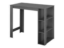 Mesa de Bar Danderyd con 3 estantes aglomerado 120x60x106 cm - Gris oscuro [[EN.CASA]]