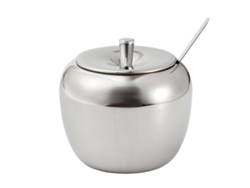Azucarero, azucarero de acero inoxidable con tapa y cuchara, recipiente pequeño para condimentos MEOIRUERY