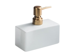 Dispensador De Jabón Cerámica Rectangular Con Bomba Dorada Mate Para Baño Capacity Grande Anti-mohos Y Sin Plomo