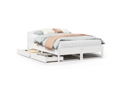 Maison Exclusive - Estructura De Cama Sin Colchón Madera De Pino Blanca 150x200 Cm