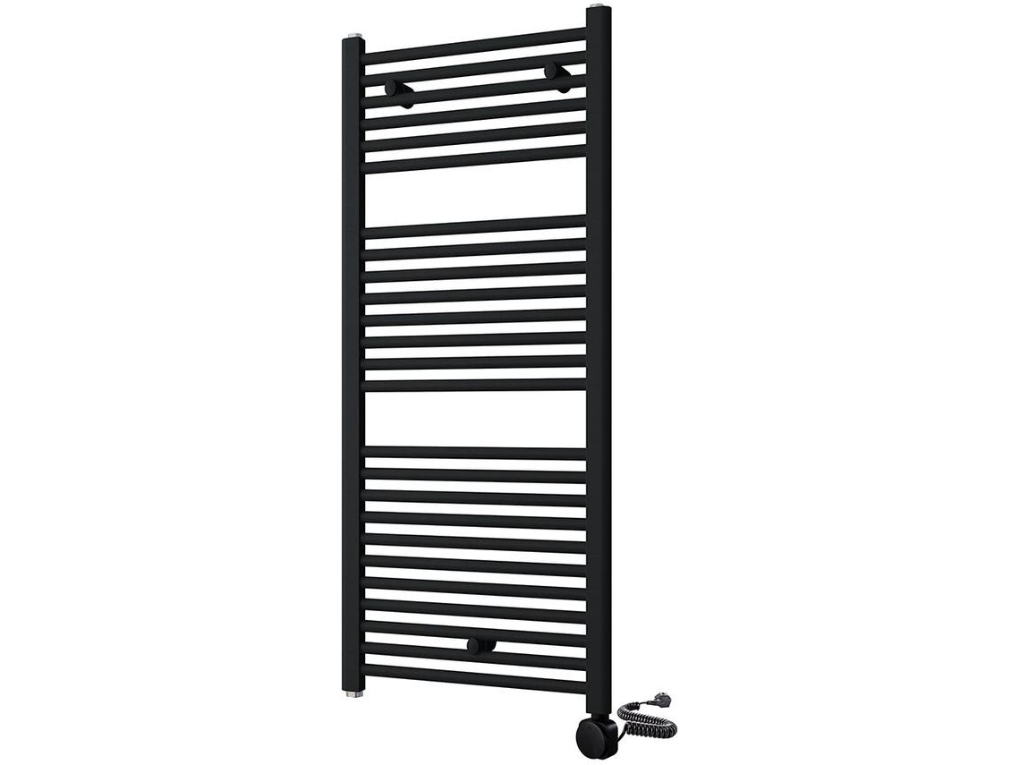 Radiador Secatoallas 120 cm x 50 cm eléctrico acabado negro mate fabricado en acero