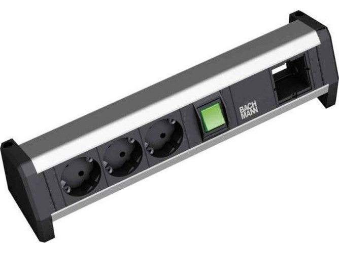 Regleta BACHMANN 3x Schuko 1x GST18 Multicolor