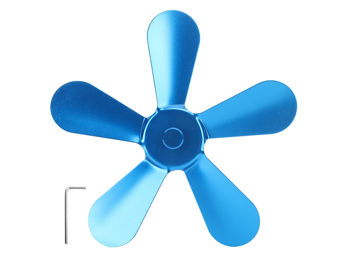 Aspa de ventilador para estufa, 5 aspas, aluminio azul