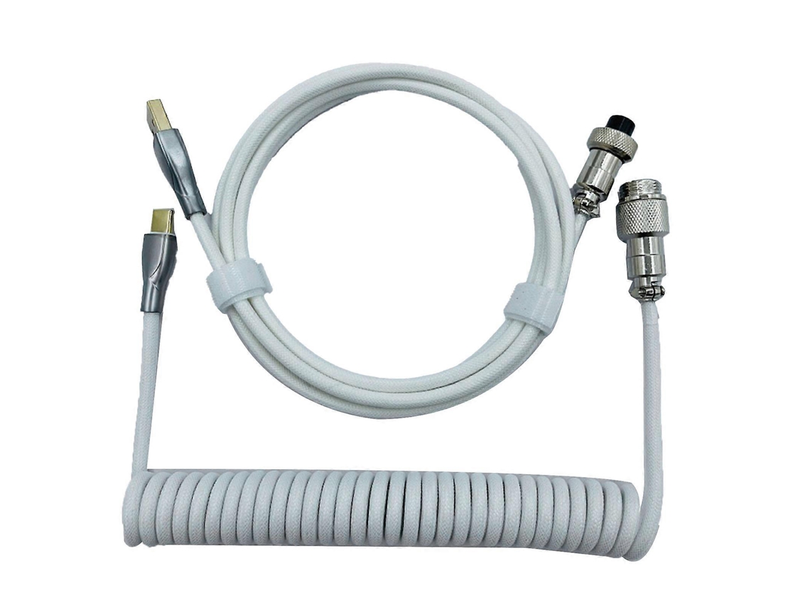 Cable retráctil para teclado gamer profesional con conector resistente, cable en espiral para teclado mecánico, blanco Ly Ebike