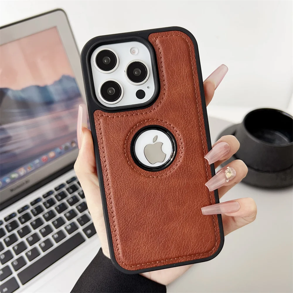 (iphone 12 Pro Max, Marrón) Funda De Cuero Sintético Pu Para Iphone, Fabricada En Piel De Vacuno, Resistente A Los Golpes.