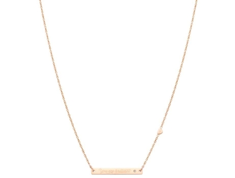 Collar femenino Mr Wonderful Joyas Wonderful Words Wj20205. Rosa. Acero Inoxidable. Mosquetón. Circonita.