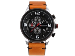 Reloj Hombre Curren De 6 Manos De Cuero Pu Calendario Quartzo Impermeable