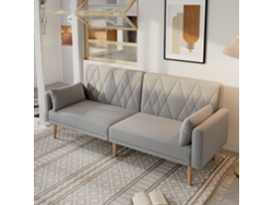 Sofá de dos plazas 180x75x82cm Respaldo regulable Estilo terciopelo gris