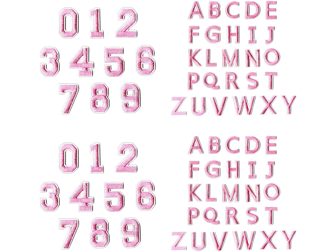 Juego De 72 Parches Bordados Termoadhesivos Con Forma De Letras Y Números, Resistentes Para Ropa, Bolsos,