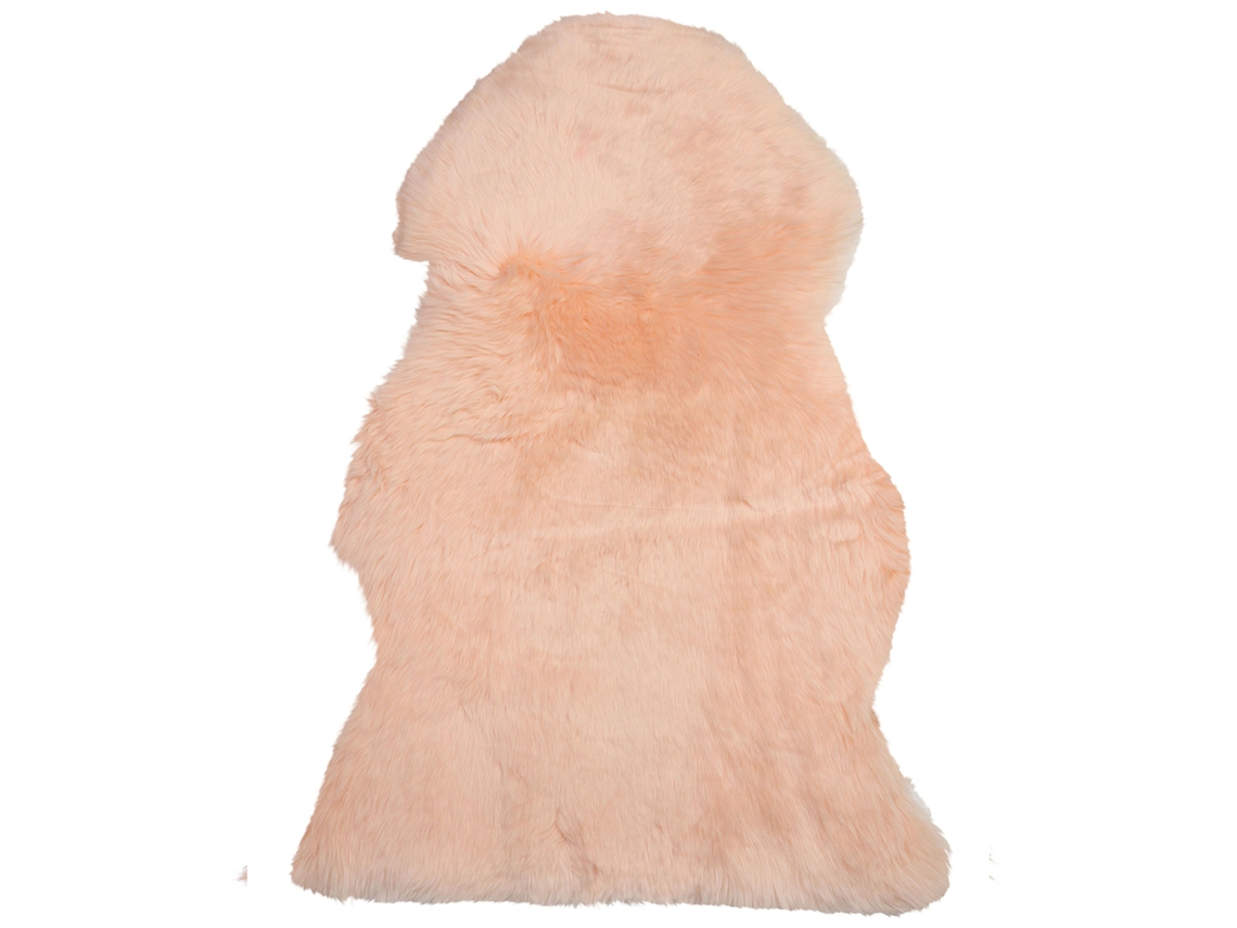 Alfombra de pelo largo BELIANI Uluru de Piel de oveja Rosa 65x110