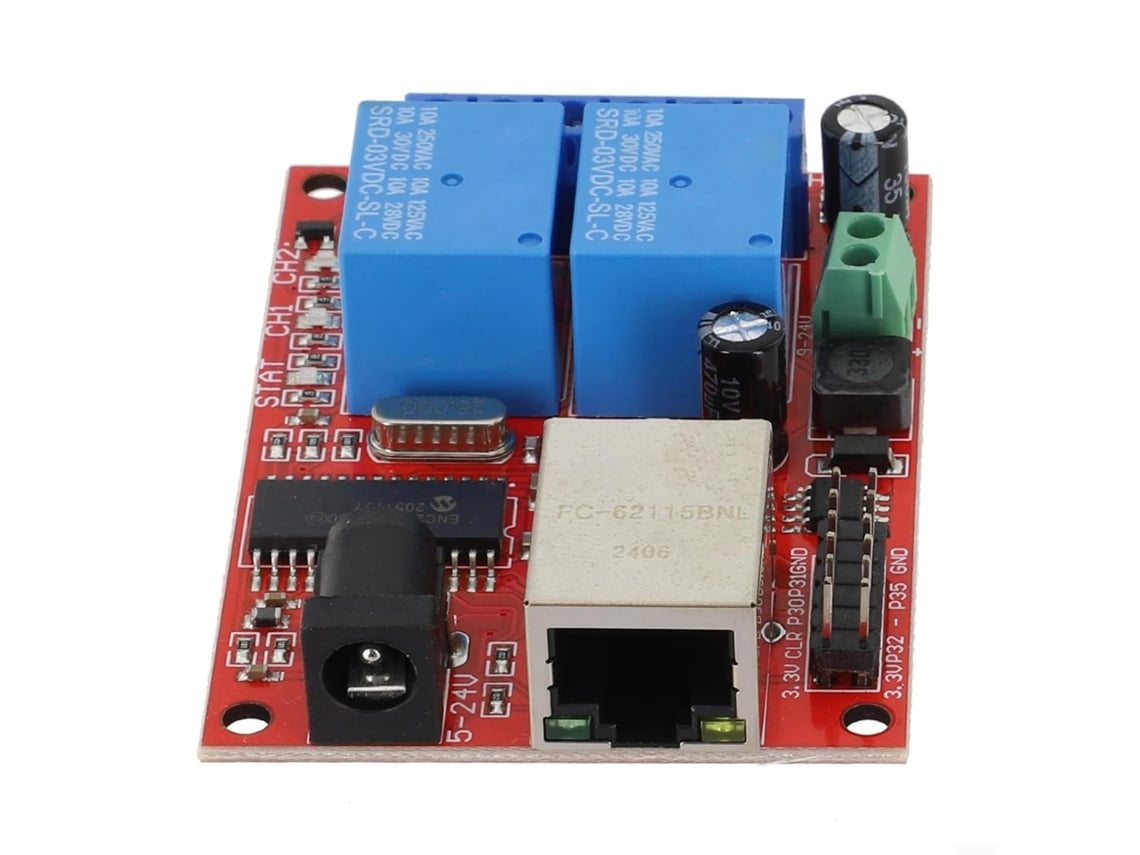 Módulo Controlador De Relé Lan Ethernet De 2 Vías Para Herramientas Manuales De Servidor Web Doméstico