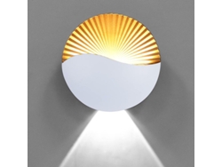 Aplique De Pared Led Moderno De 6w Ip65, Aluminio Blanco Y Dorado, Para Uso Interior Y Exterior.