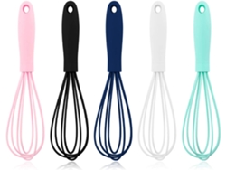 HYMNORA Surtido de batidores de silicona, tamaño ideal para cualquier tarea de cocina, diseño resistente al calor y a los arañazos, mango ergonómico para un a