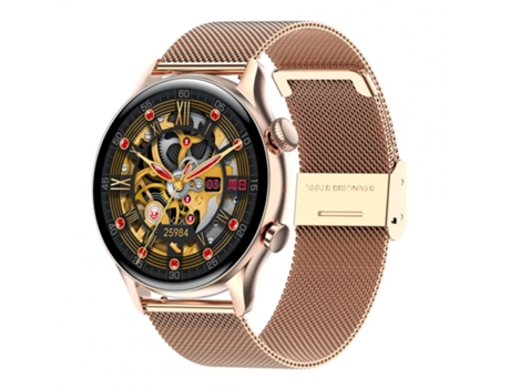 Smartwatch Hk8Pro Nfc Sincronizado Bluetooth Llamadas Deportes Música Golden Steel Belt
