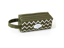 2026rebe-estuche De Lápices Linjou De Gran Capacidad, Tela Oxford Con Doble Cremallera (verde Oscuro)