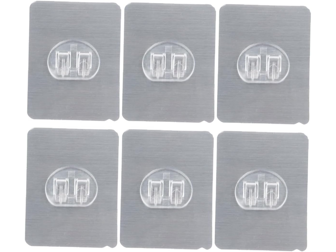 Paquete Doble De 6 Adhesivos Acero Para Revestimientos E Instalación Sin Taladro, Resist Al Agua Baño Y Pared.