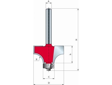 Punta Convexa Redondeada Serie 34 24000 Rpm D18.7 H12.7/54.9 Q8 Z2 Freud F03Fr01767 BOSCH