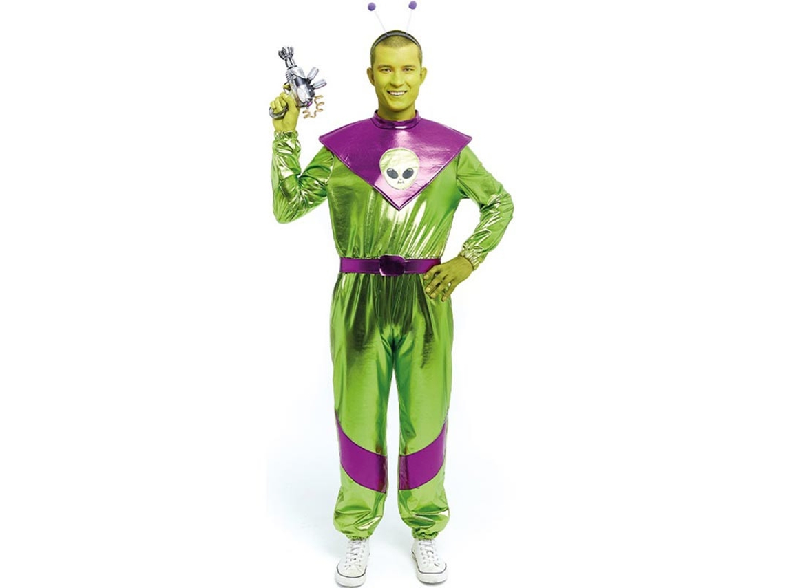 Disfraz de Extraterrestre verde y morado para hombre