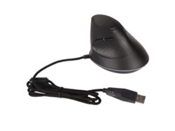 Ratón vertical ergonómico con cable y diseño RGB programable.