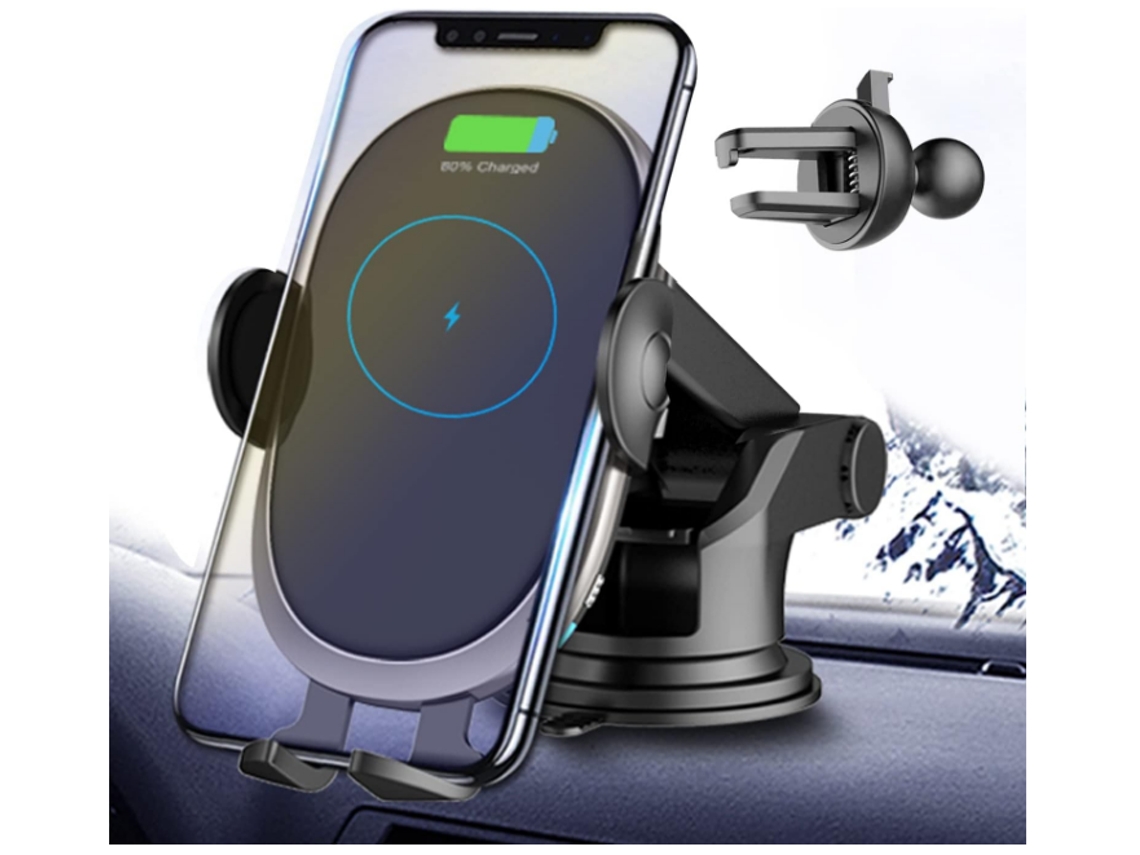 Cargador Inalambrico Auto Qi Fast Sensor Yizhood Negro