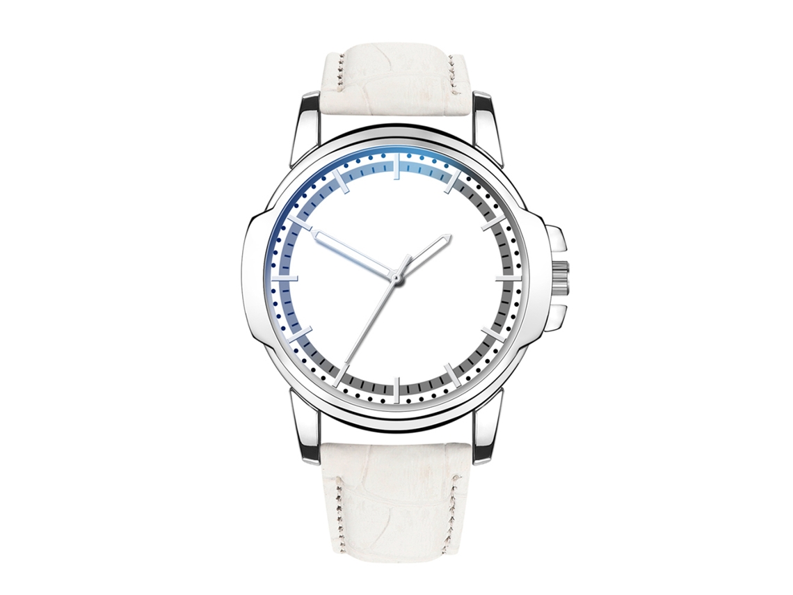 Reloj De Pulsera Moderno Para Hombre, De Piel Sintética De Moda, Ideal Para Regalar (piel Blanca).