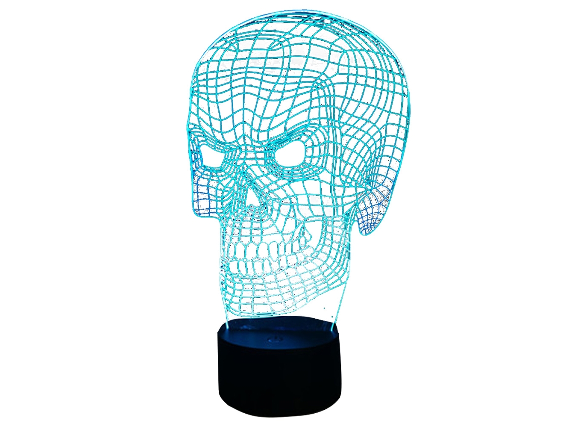 Luz Noturna 3D De Halloween - Control Remoto Negro - Caveira 317 JEIIBRZUI